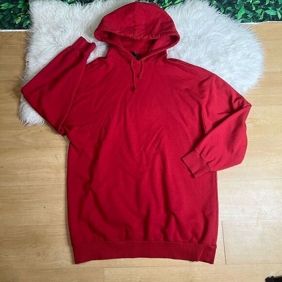TopShop red oversized long sleeves hoodie sweater - Picture 9 of 10